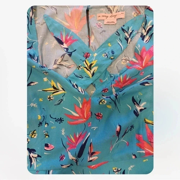 Pennington’s In Every Story Blue Floral  Birds Dress Size 1X - Picture 9 of 10